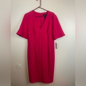Donna Morgan V-Neck Dress Pink Size 14 New Knee Length